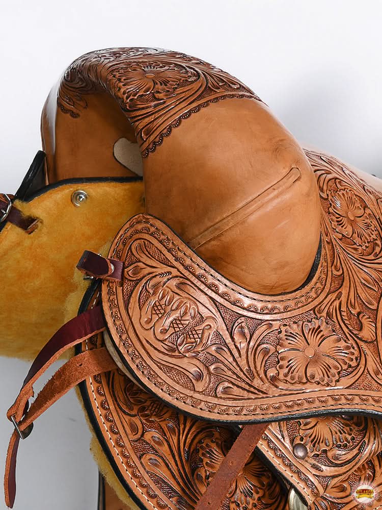 Hilason Classic Series Hand-Made Rodeo Bronc American Leather Saddle