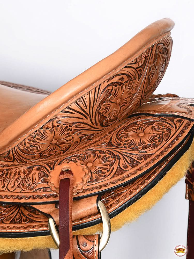 Hilason Classic Series Hand-Made Rodeo Bronc American Leather Saddle