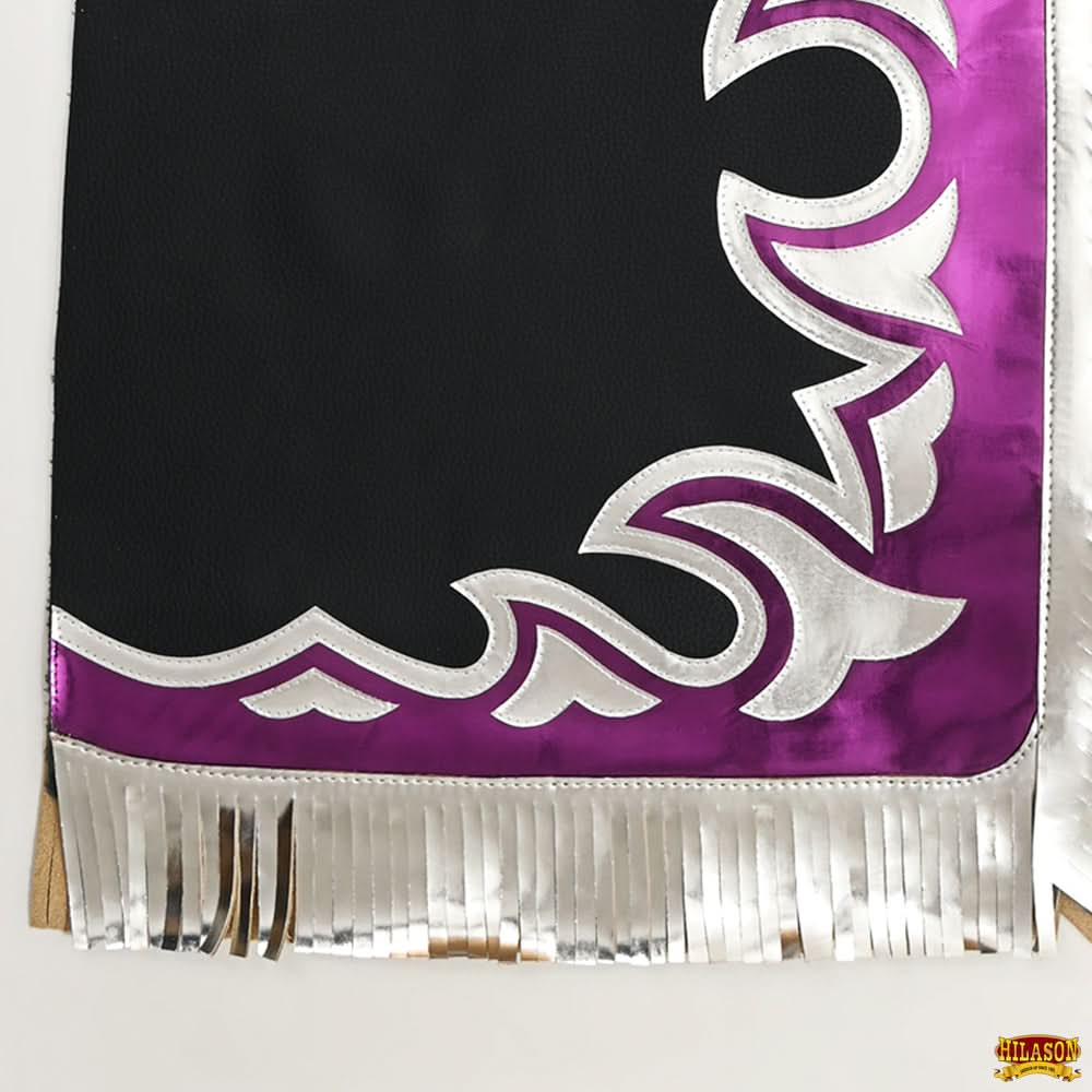 Hilason Handmade Genuine Leather Chaps Adult Handtooled Rodeo Bull Riding