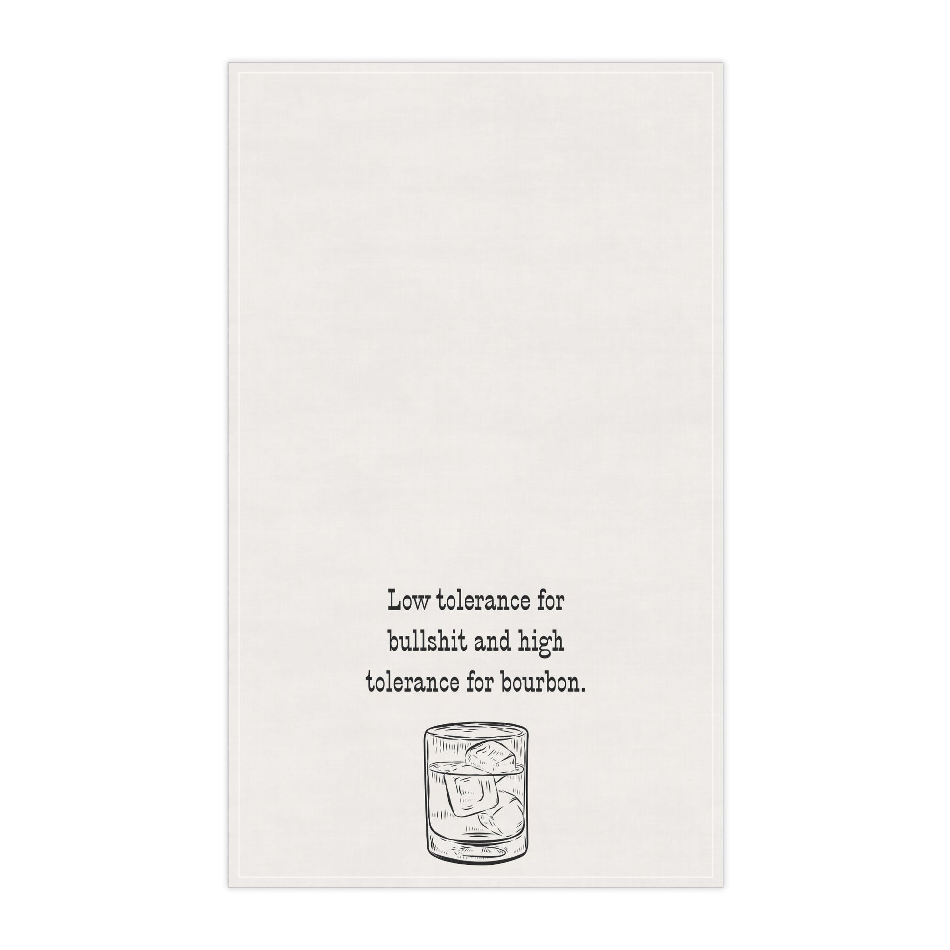 Funny boozy Cotton Tea Towels with Bourbon Quote "Low tolerance for Bullshit and high tolerance for Bourbon", Fun Kitchen Decor, Housewarming Gift, Unique Bar Accessories, Perfect for Parties, [...]