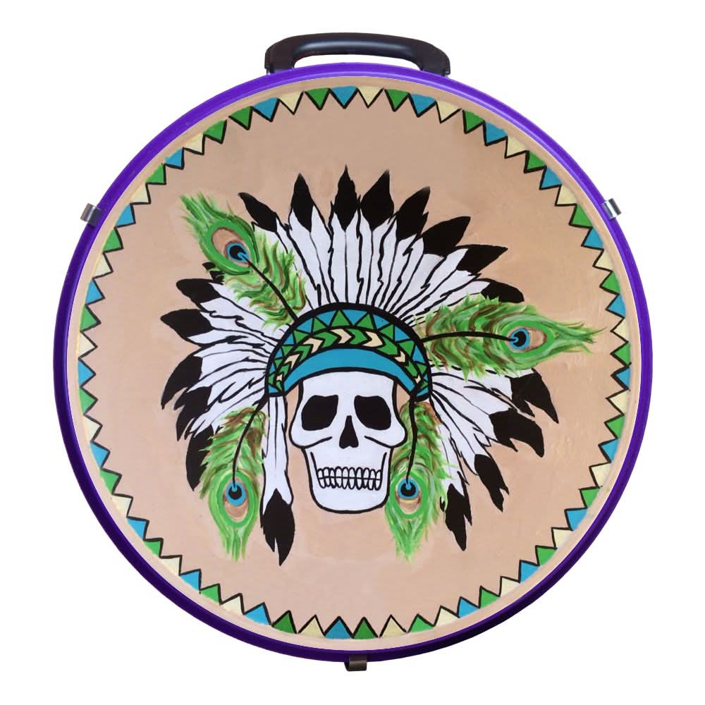 Hilason Medium 4 Rope Capacity Rope Can With Attractive Printed Genuine Leather Trim