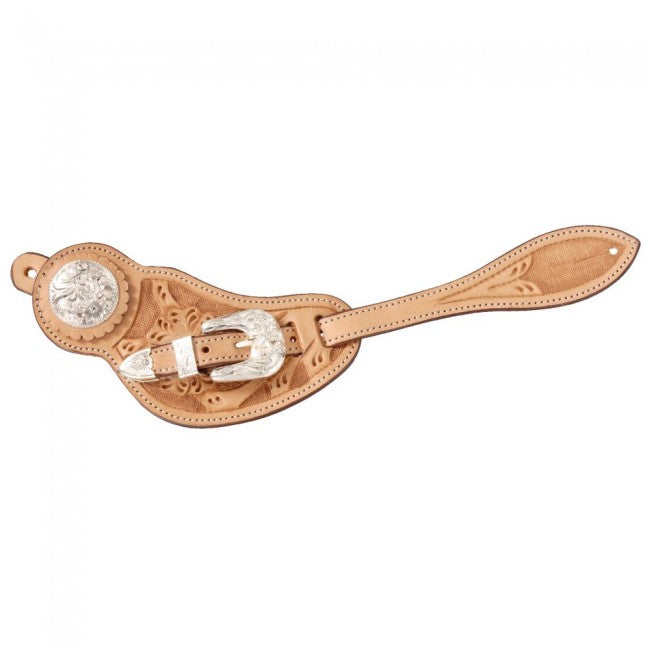 ROYAL KING FLORAL SPUR STRAPS WITH SILVER - LIGHT OIL