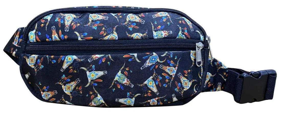 Hip Pack (Fanny Pack) Bag with Steer Skull design