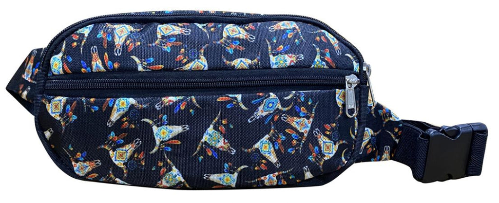 Hip Pack (Fanny Pack) Bag with Steer Skull design