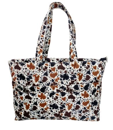 Cowprint Nylon Travel Tote