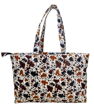 Cowprint Nylon Travel Tote