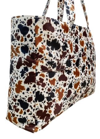 Cowprint Nylon Travel Tote