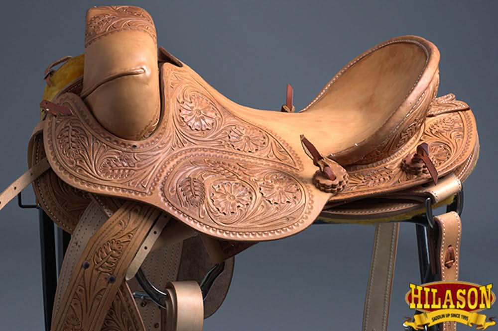 Hilason Classic Series Hand-Made Rodeo Bronc American Leather Saddle
