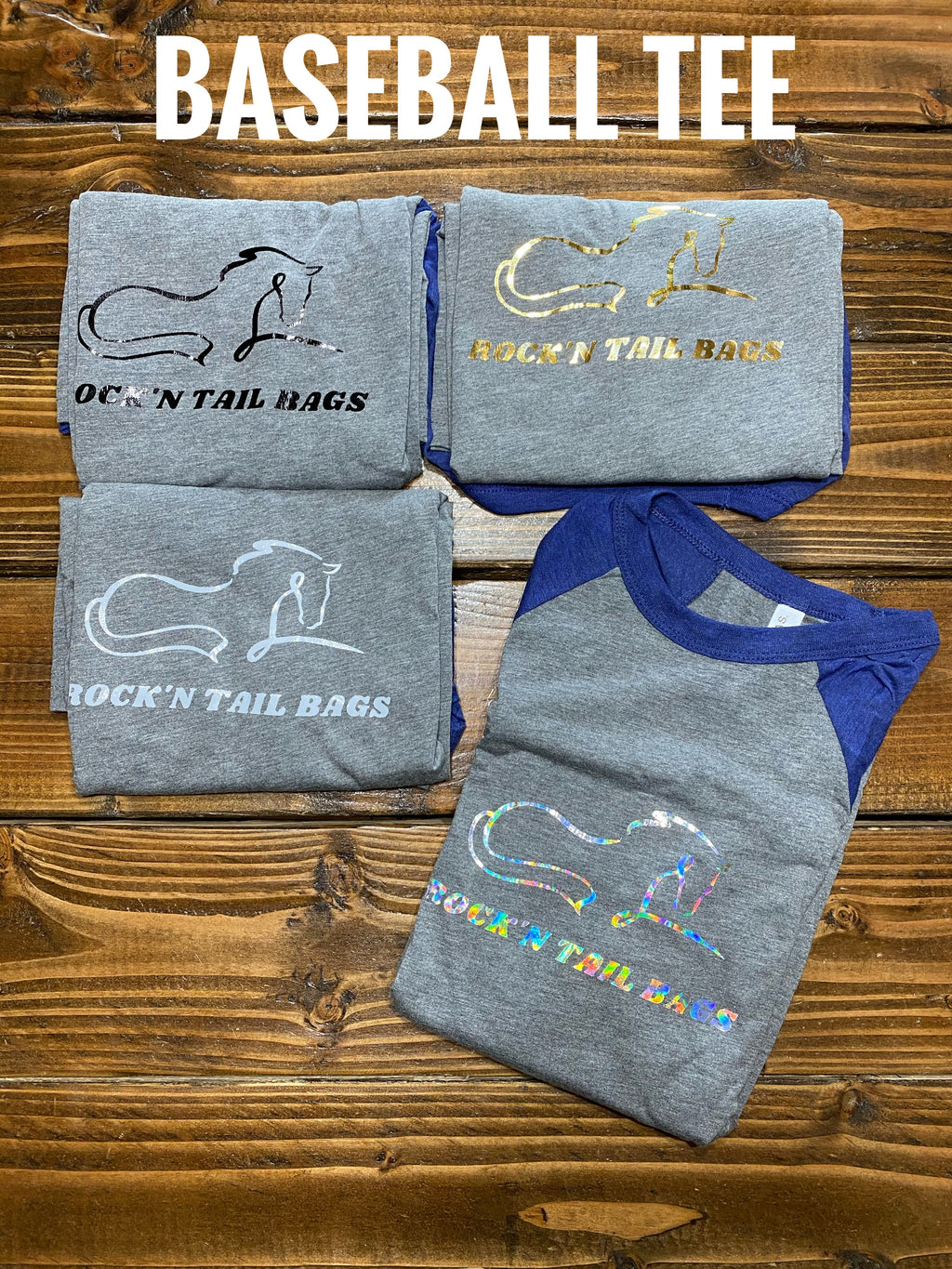 Blue/Grey Baseball Tee