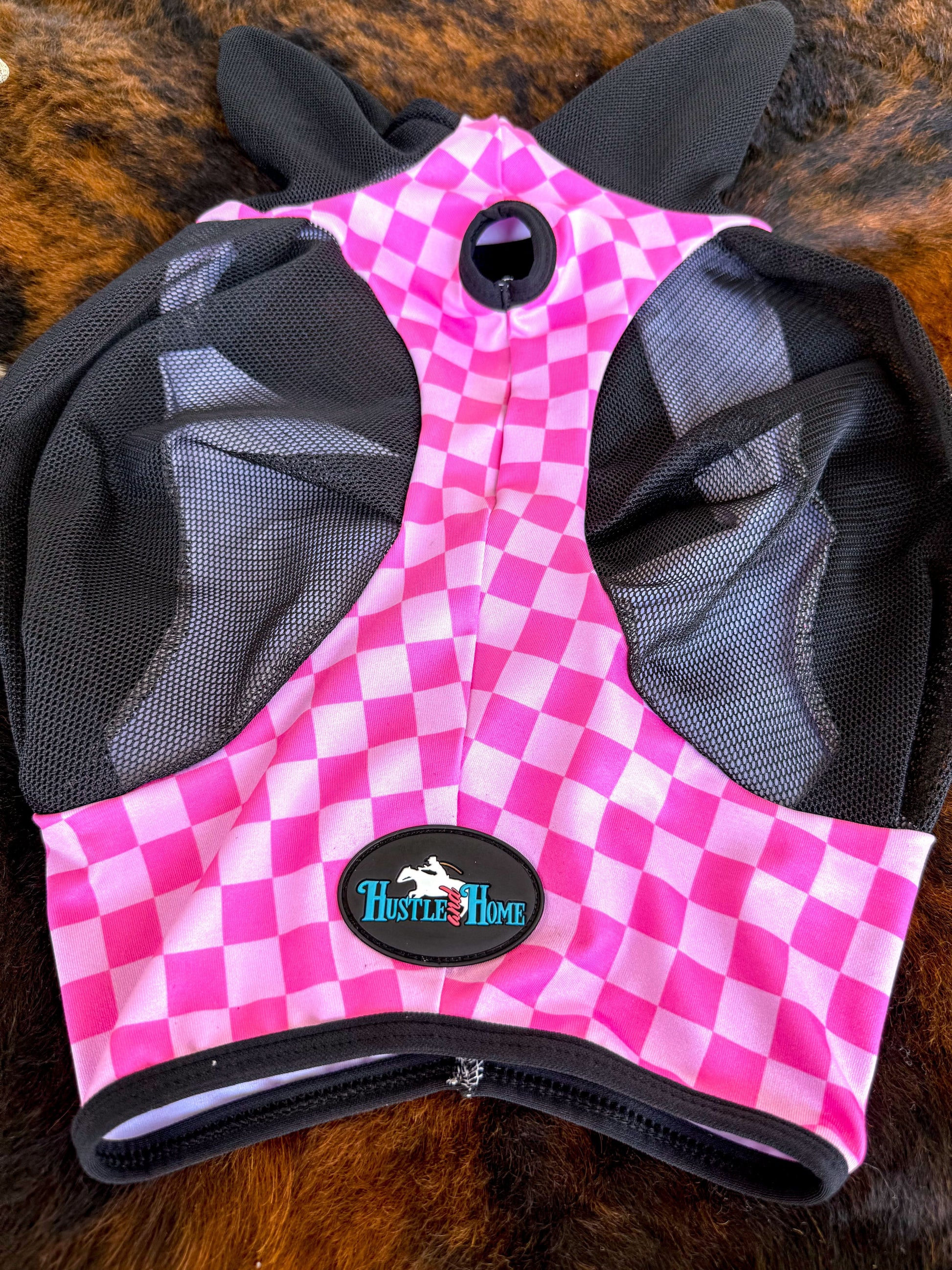 Checks Out (Pink/Pink) Fly Mask