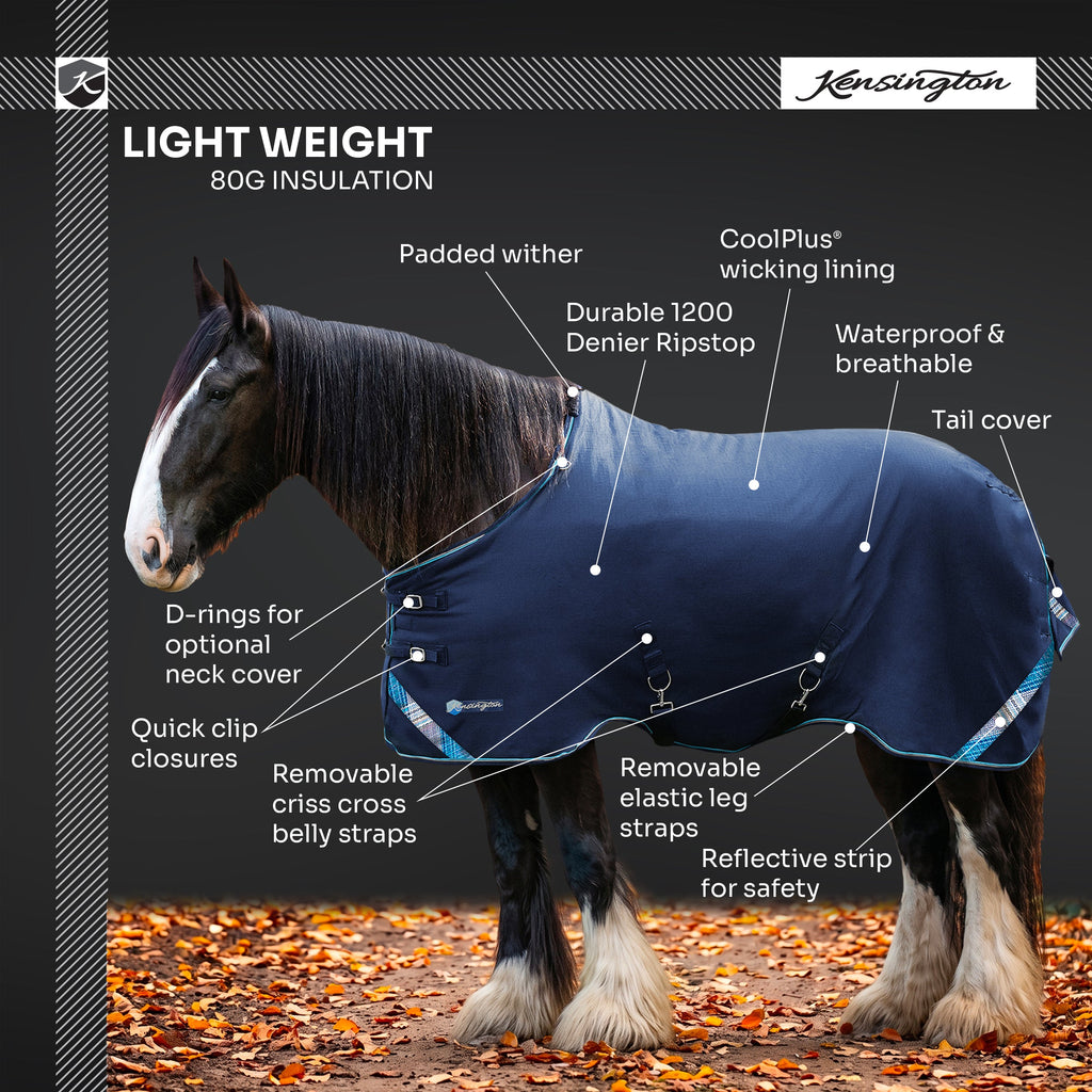 New Draft Horse Lightweight 80g Winter Turnout Blanket - Waterproof & Breathable