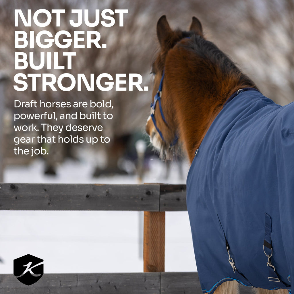 New Draft Horse Midweight 180g Winter Turnout Blanket - Waterproof & Breathable