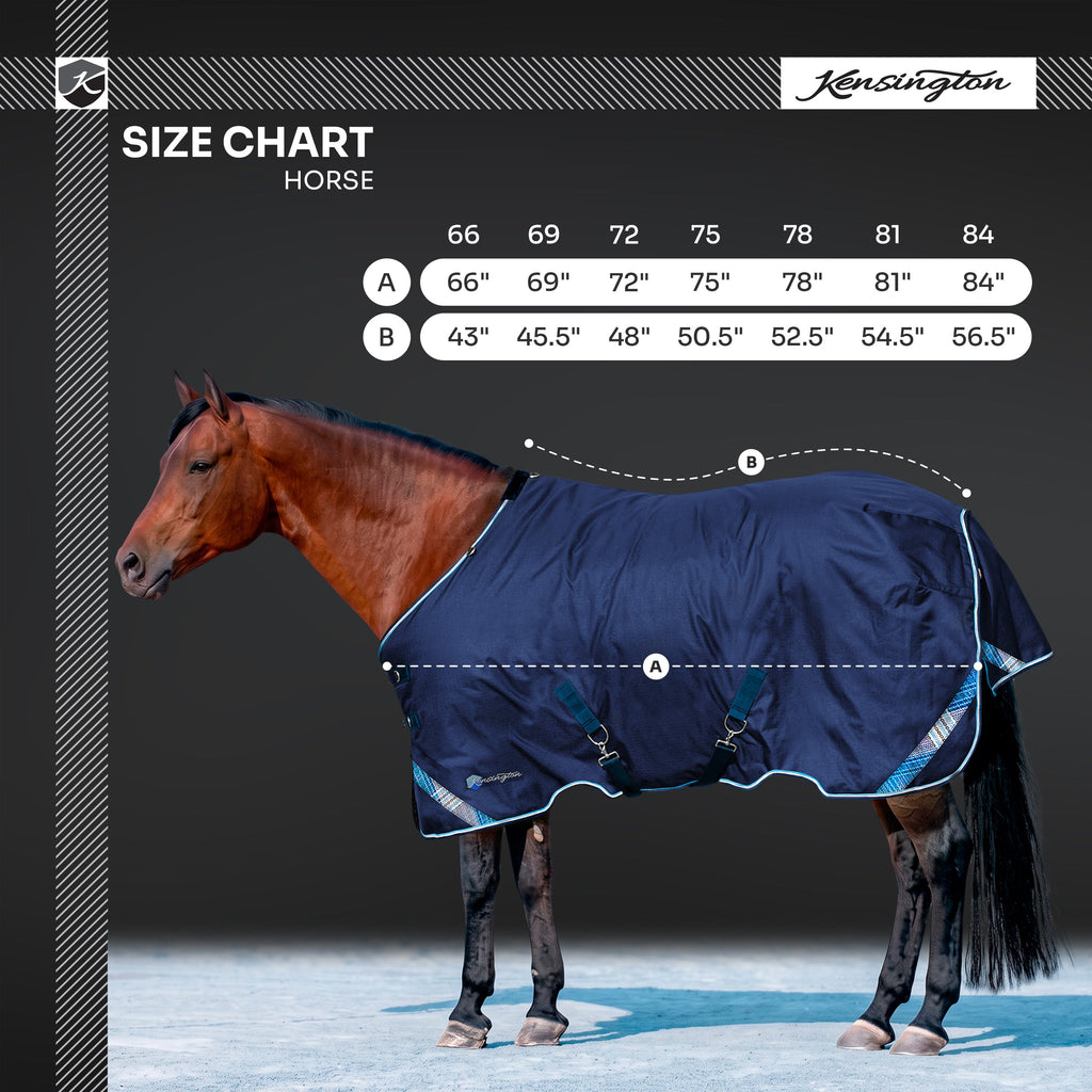 New 1200D Midweight 180g Horse Winter Turnout Blanket - Waterproof & Breathable