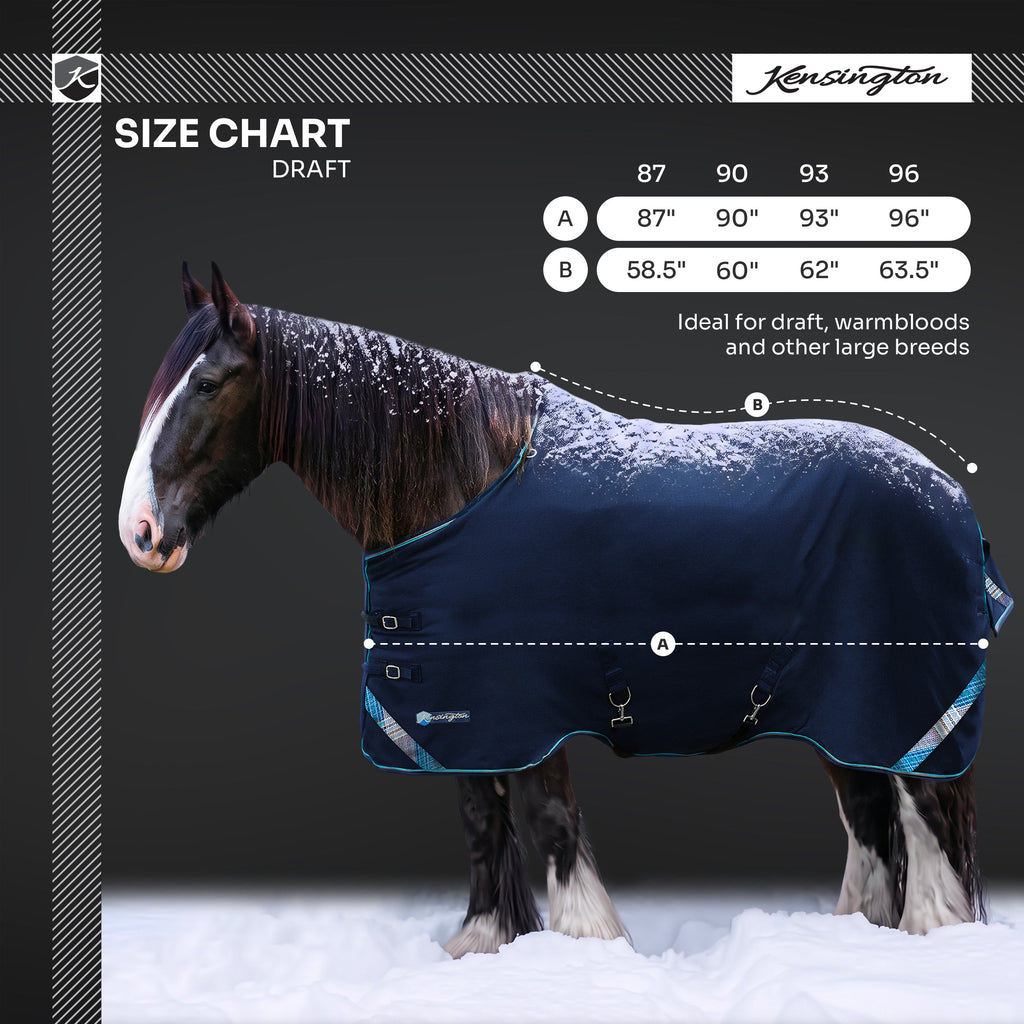 New Draft Horse Heavyweight 300g Winter Turnout Blanket - Waterproof & Breathable