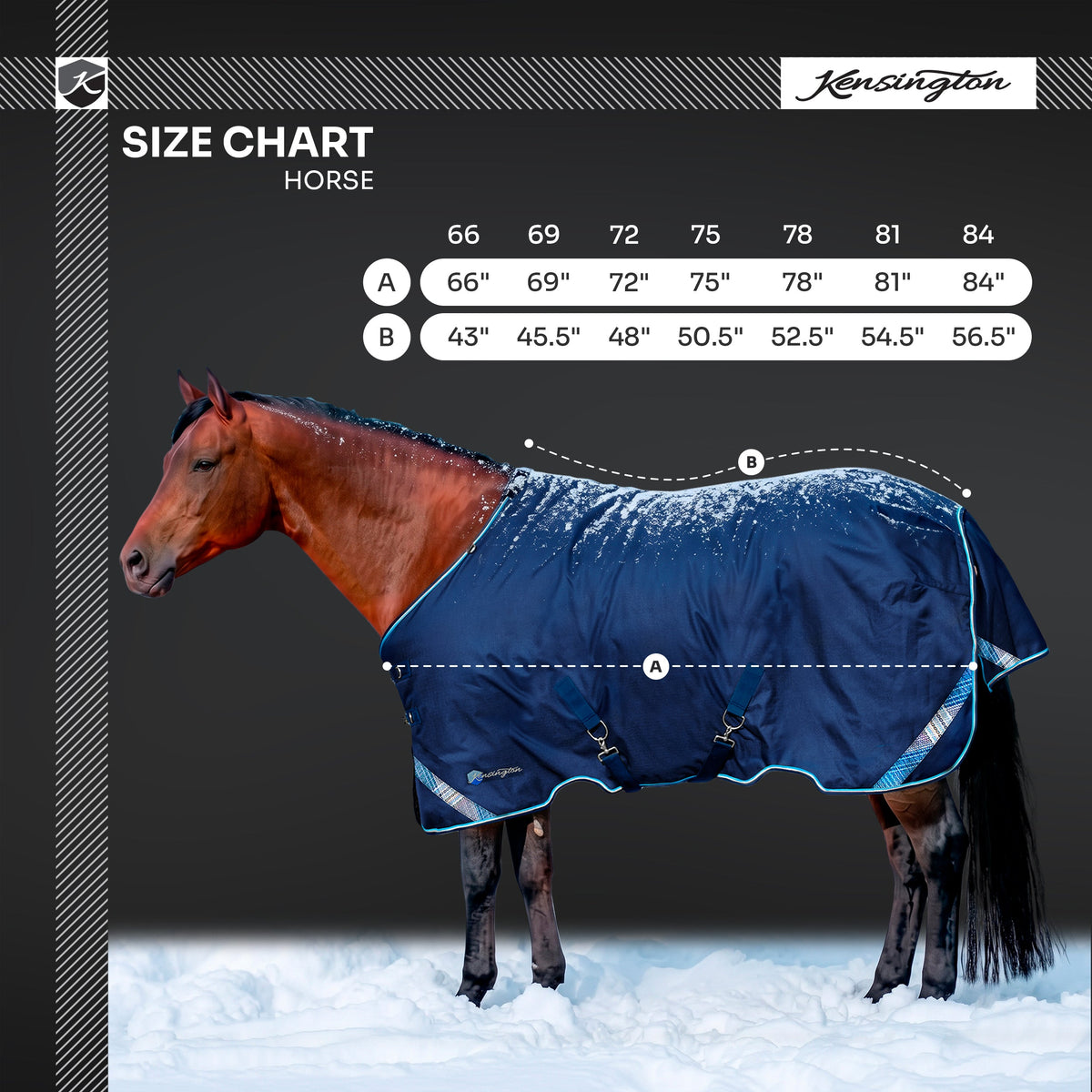 New 1200D Heavyweight 300g Horse Winter Turnout Blanket - Waterproof & Breathable