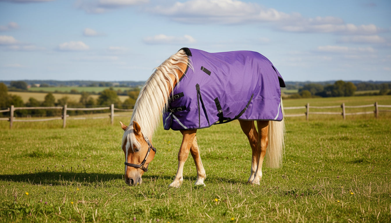 Solid Deep Purple Light Weight Horse Blanket w/ Removable Neck Cover *Sample Sale*