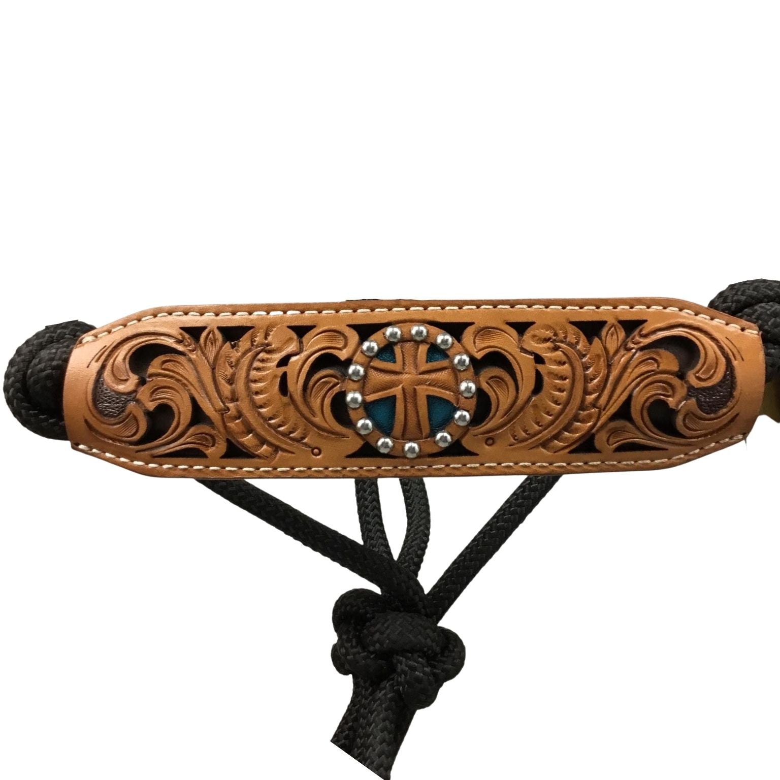 Bronc Halter with Tooled Cross Noseband