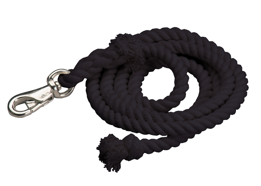 Cotton Lead Ropes - 10' with Bullsnap, Various Colors