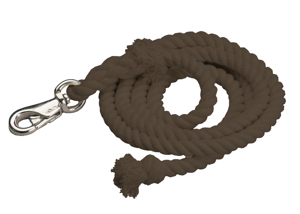 Cotton Lead Ropes - 10' with Bullsnap, Various Colors