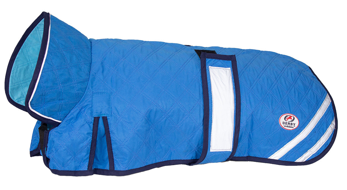 Derby Originals Hydro Cooling Dog Jacket – Reflective Evaporative Cooling Vest with Adjustable Belly Band & Harness Opening, Lightweight UV Protection Coat for Hot Weather & Outdoor Dogs