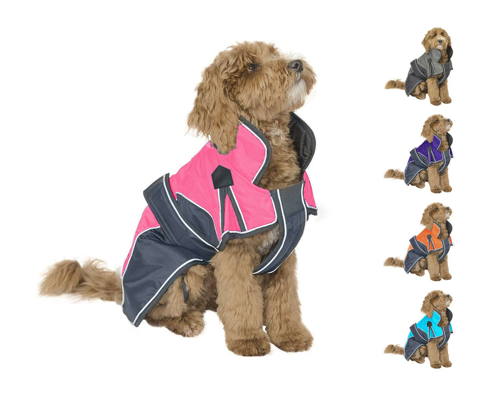 Derby Originals Heavyweight 220g Polyfil 420D Nylon Waterproof Reflective Winter Dog Parka With Harness Compatible Opening