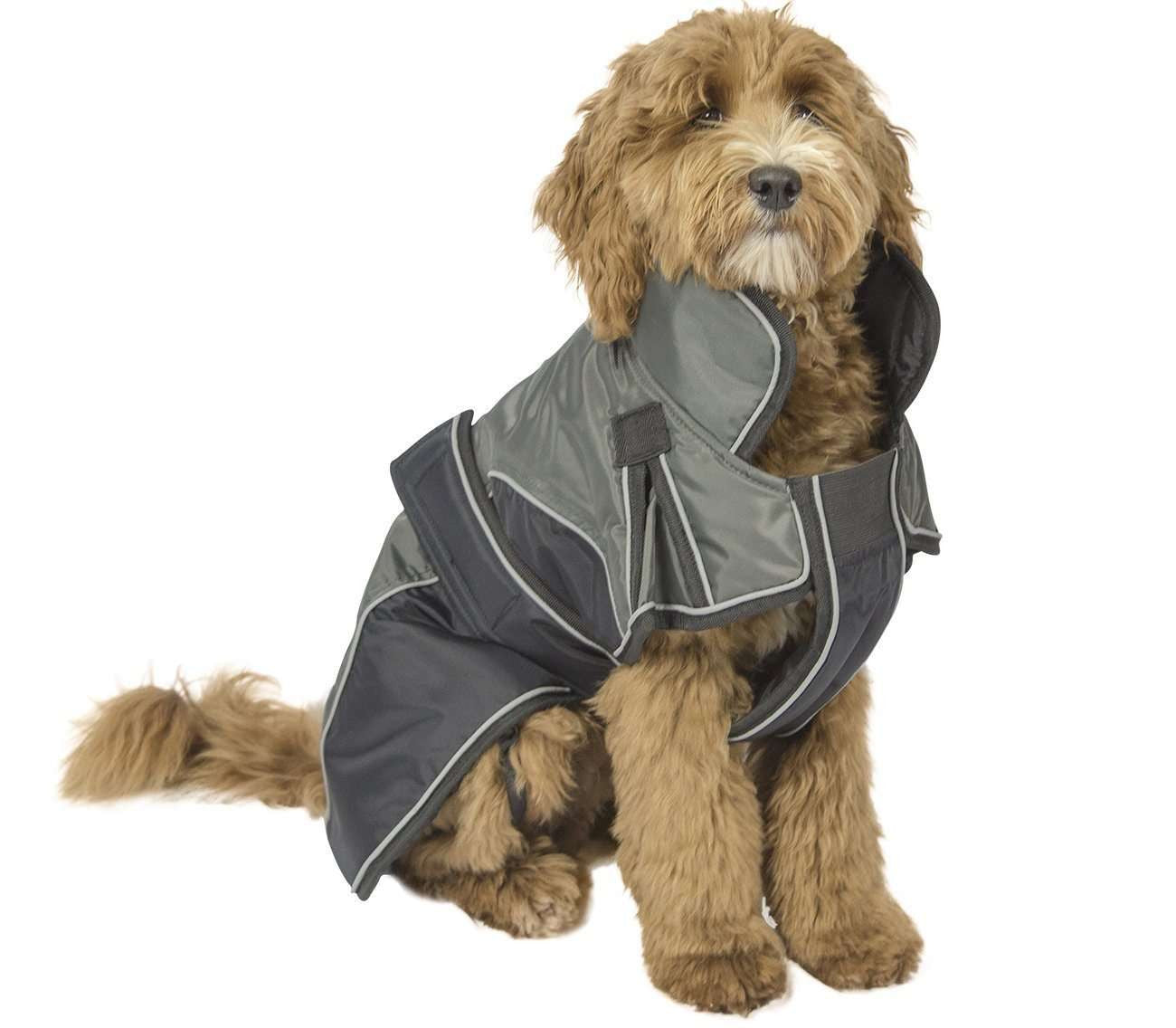 Derby Originals Heavyweight 220g Polyfil 420D Nylon Waterproof Reflective Winter Dog Parka With Harness Compatible Opening