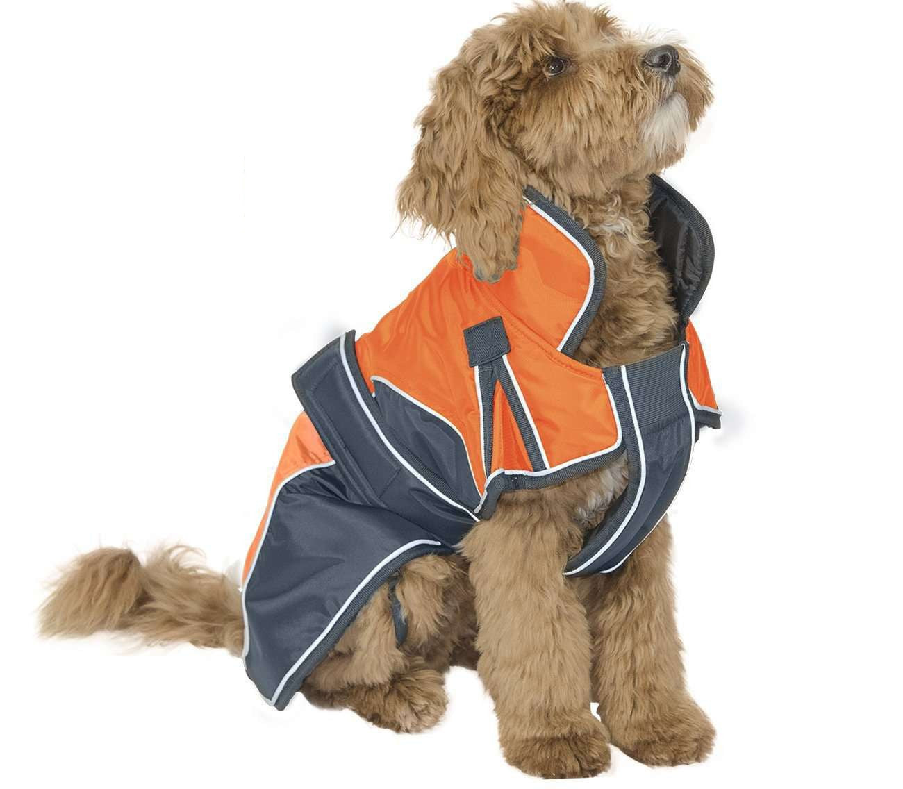 Derby Originals Heavyweight 220g Polyfil 420D Nylon Waterproof Reflective Winter Dog Parka With Harness Compatible Opening