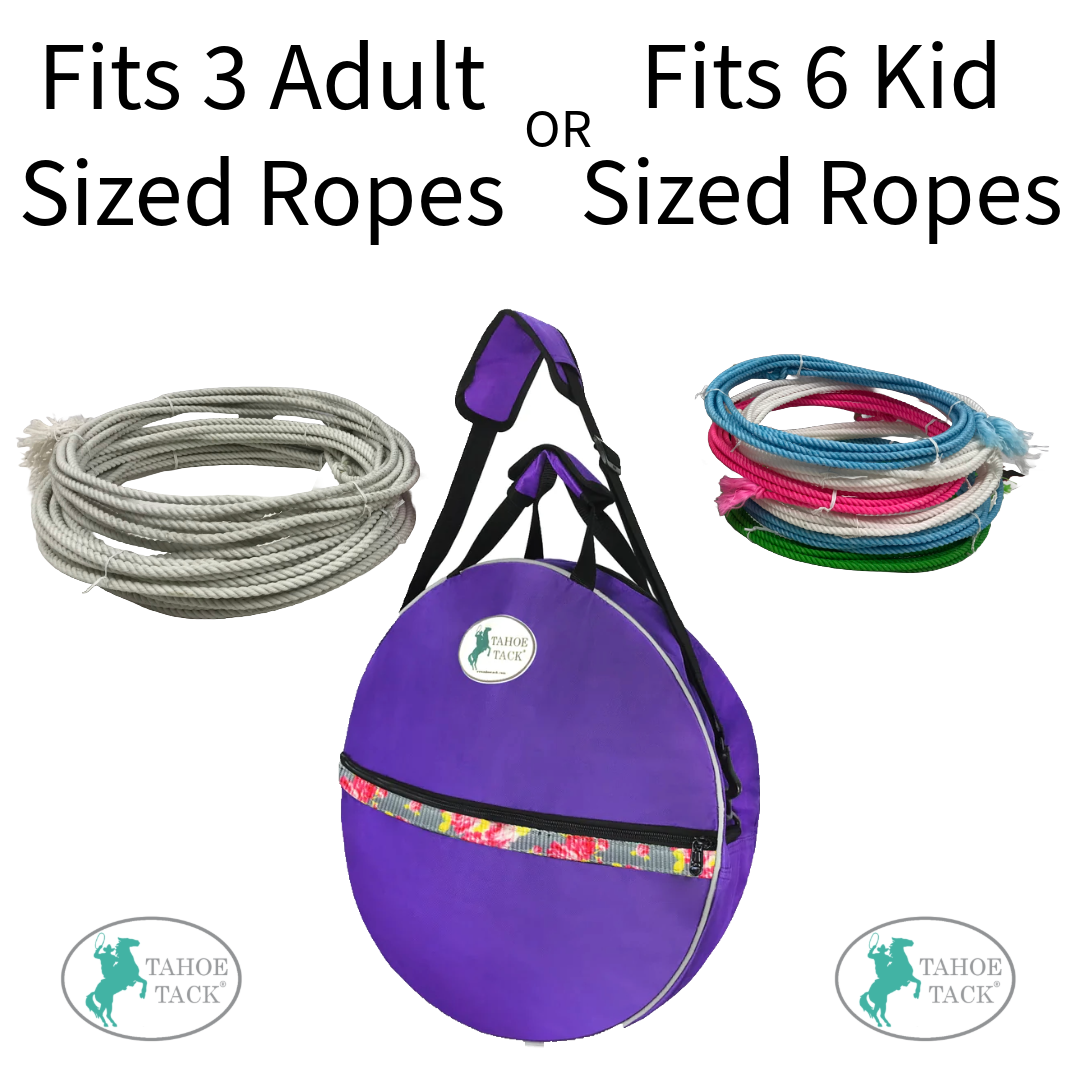 Horse and Calf Roping 3 Ropes Carry Bag Custom Designed with Reflective and Overlay Trim by Tahoe Tack