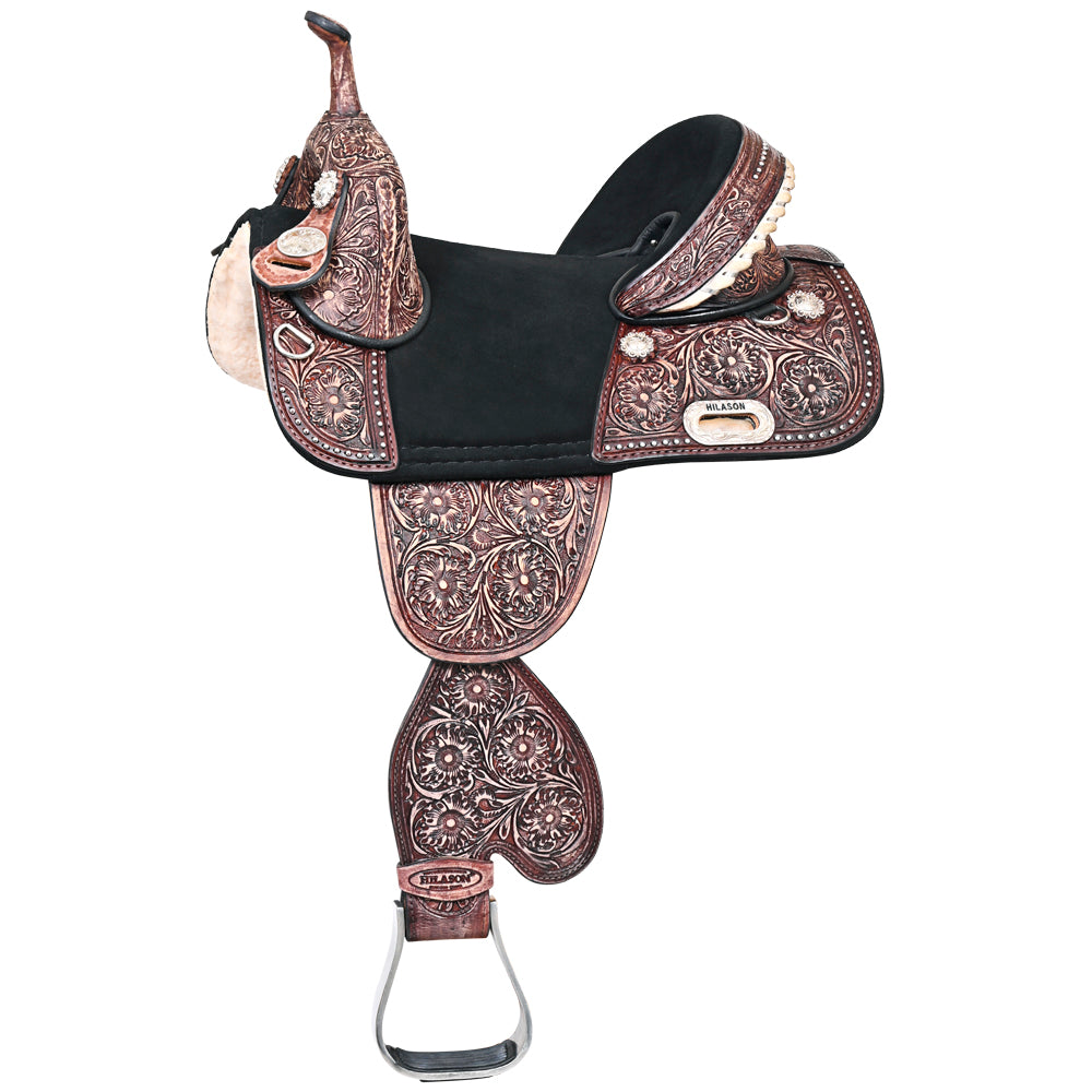 Child Treeless Horse Saddle Western American Leather Barrel Hilason