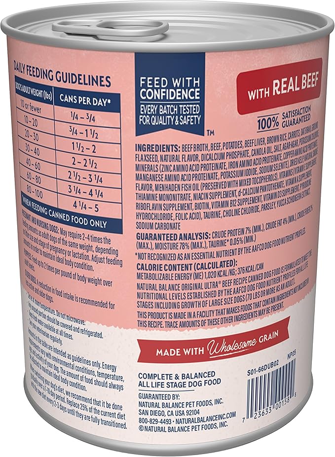 Natural Balance Ultra Beef Dog Can (13.2oz)