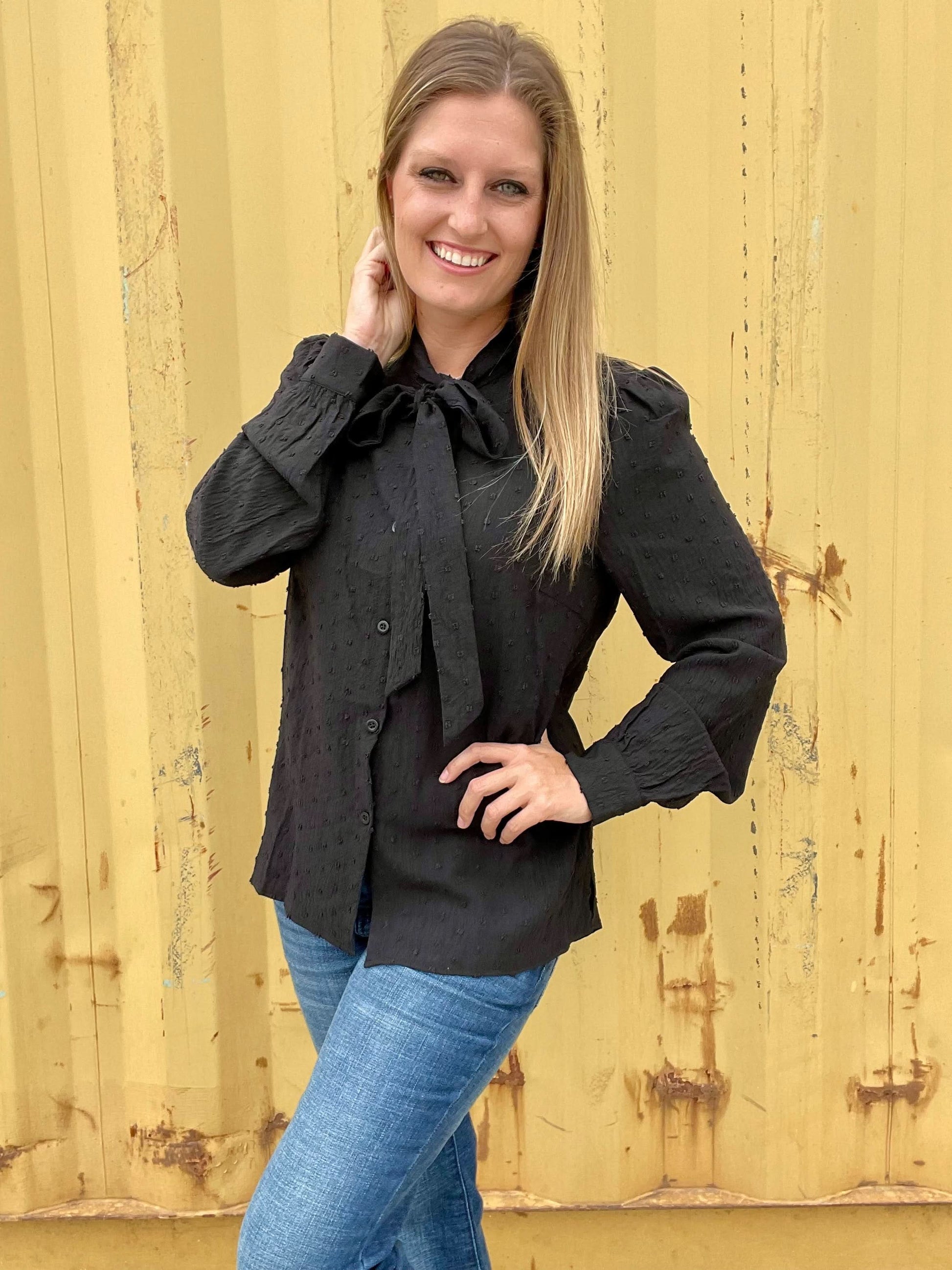 BUSINESS BABE TOP BLACK - SALE