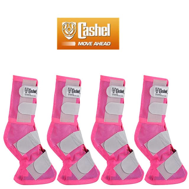 4 Pack Cashel Fly Prevention Warmblood Horse Leg Guard Cool Mesh Boots Pink