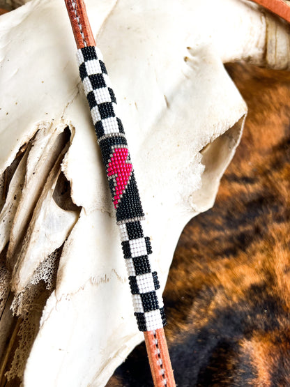 Checks Out Pink Bolt *Luxe* Beaded Over Under