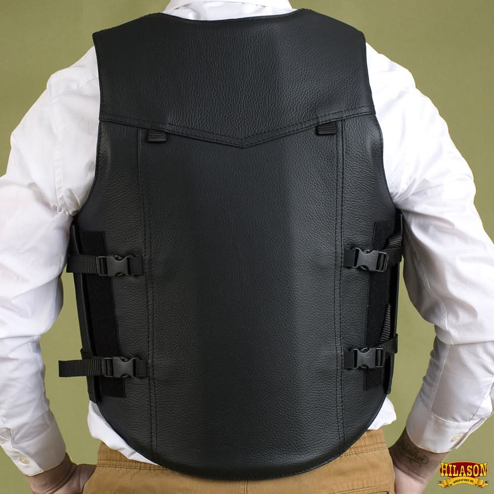 HILASON Equestrian Bull Riding Rodeo Safety Vest Protective Leather