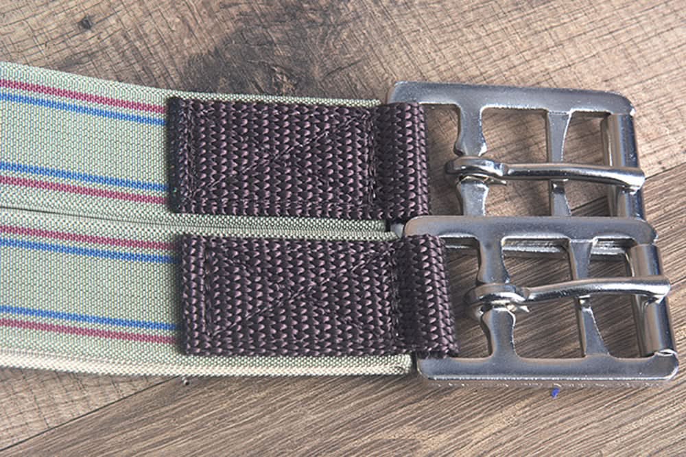 Hilason Horse Saddle Fleece Synthetic Cinch Girth W/ Center D Ring Brown