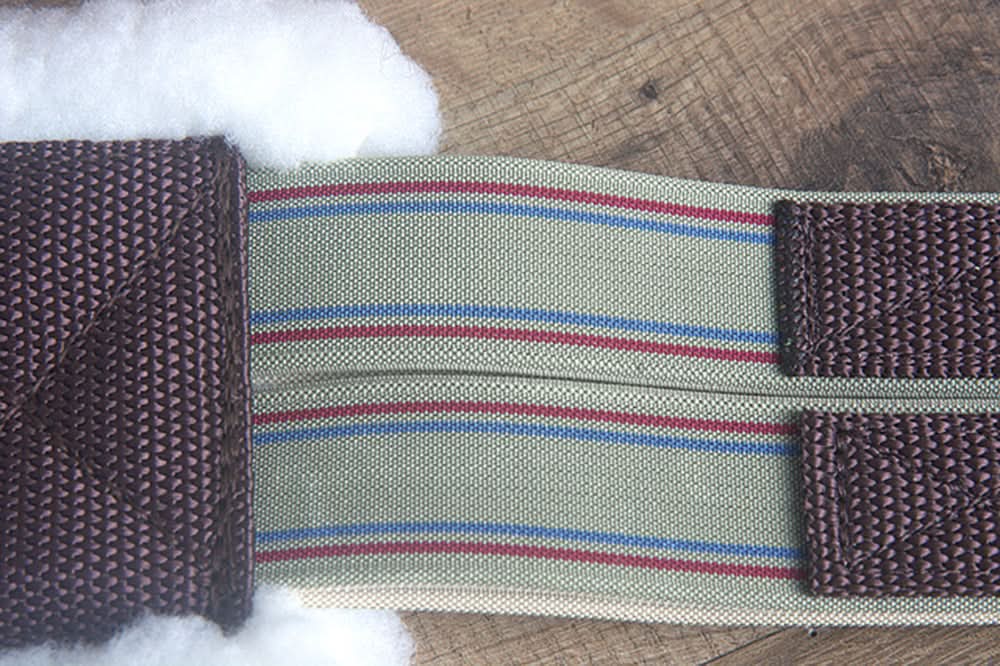 Hilason Horse Saddle Fleece Synthetic Cinch Girth W/ Center D Ring Brown