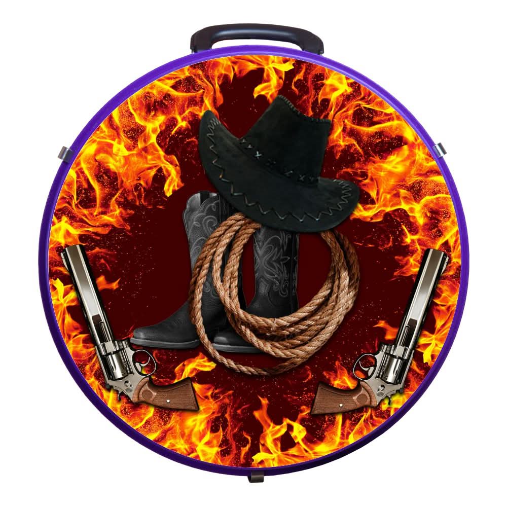 Hilason Medium 4 Rope Capacity Rope Can With Attractive Printed Genuine Leather Trim