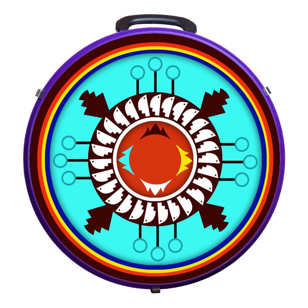 Hilason Medium 4 Rope Capacity Rope Can With Attractive Printed Genuine Leather Trim