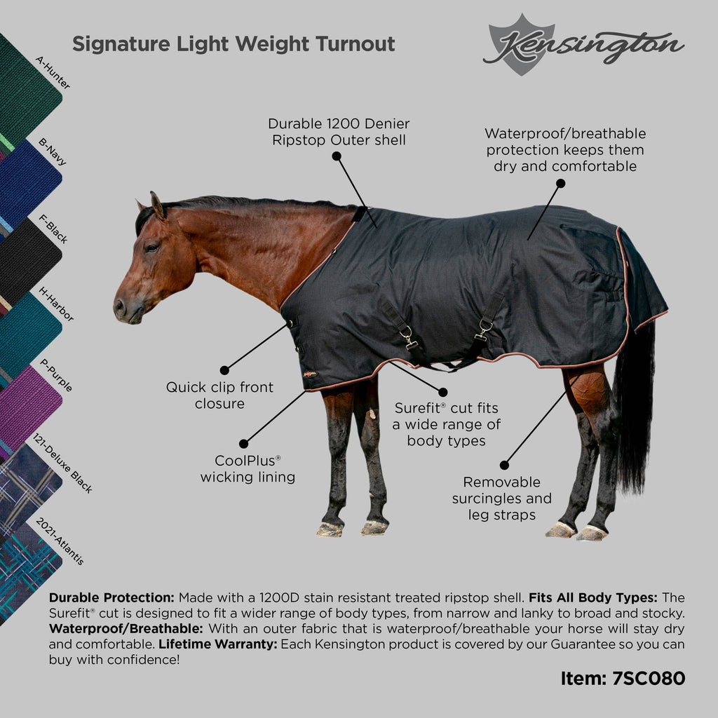 1200Denier Horse "80G" Ultra Light Weight Waterproof & Breathable Winter Turnout