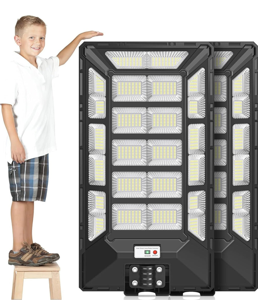 8800W Solar Street Lights Outdoor Waterproof 6500K Dusk to Dawn 180000 Lumen Motion Sensor Super Bright Solar Parking Lot Light