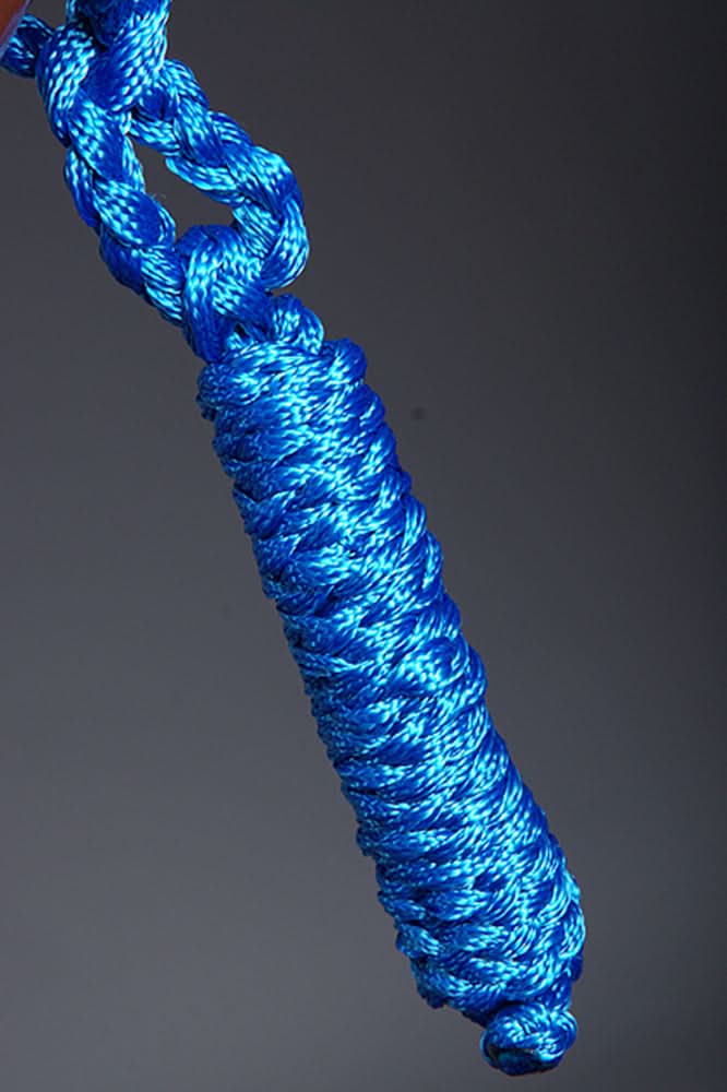 Long-Lasting Braided Rope Horse Halter With 8-Foot Lead For Daily Handling Blue