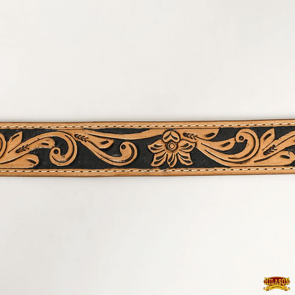 HILASON Western Genuine Leather Belt for Men Women Cowboy Cowgirl Handmade Unisex Full Grain Heavy Duty Floral Tooled Belt