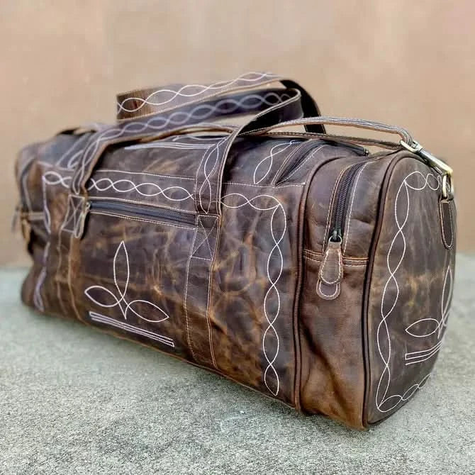 Boot Stitch Duffle Bag Vintage Leather