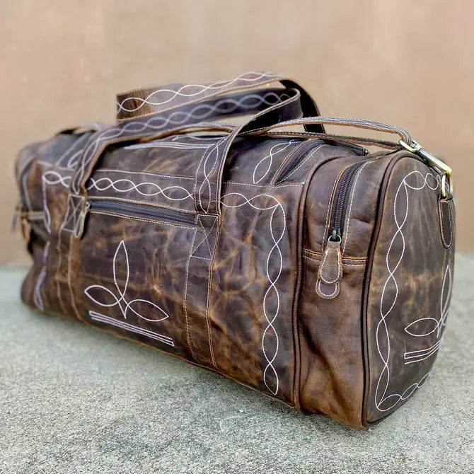 Boot Stitch Duffle Bag Vintage Leather