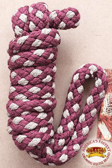 Hilason Horse Riding Poly Lead Rope Brown Tan  1/4" X 8 Ft.