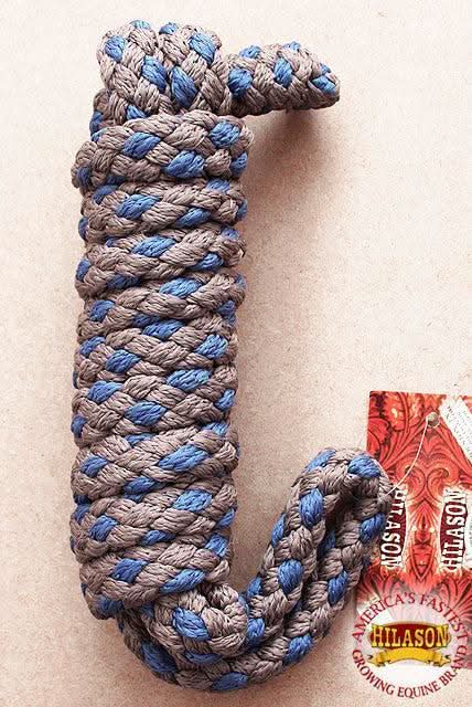 Hilason Horse Riding Poly Lead Rope Brown Tan  1/4" X 8 Ft.