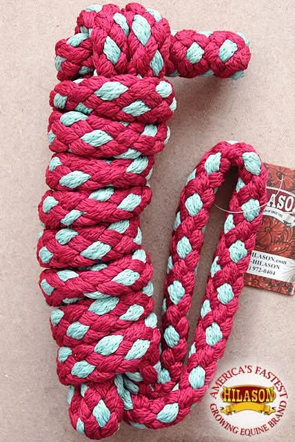 Hilason Horse Riding Poly Lead Rope 1/4" X 9 Ft. Red Turquoise