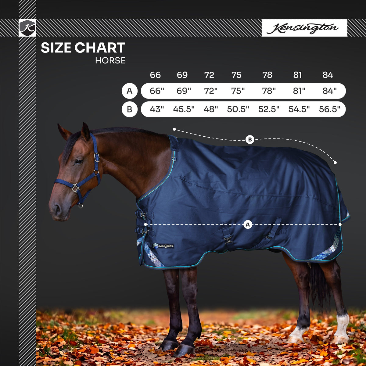 1200D Lightweight 80g Euro Cut Horse Winter Turnout Blanket - Waterproof & Breathable