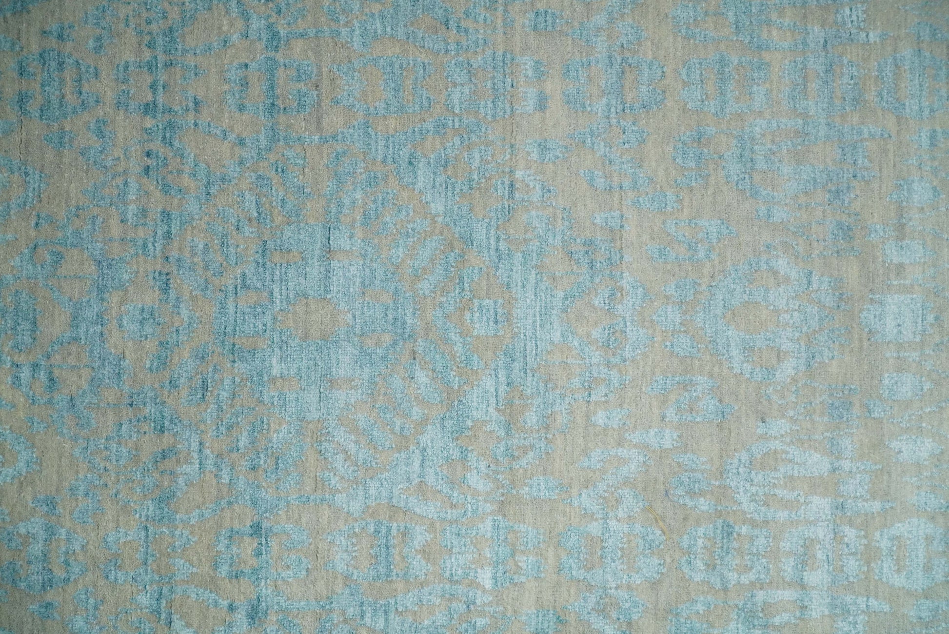 3x8 Fine Hand Knotted Camel and Blue Traditional Persian Style Antique Wool and Silk Rug