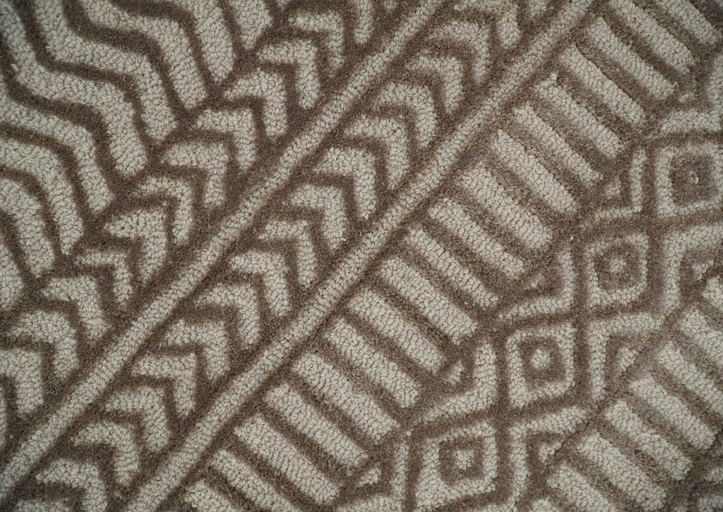 8x10 Hand Tufted Ivory and Bronze Stripes Pattern Rug Multi Size Living Room and Bedroom Rug | TRD6530810S